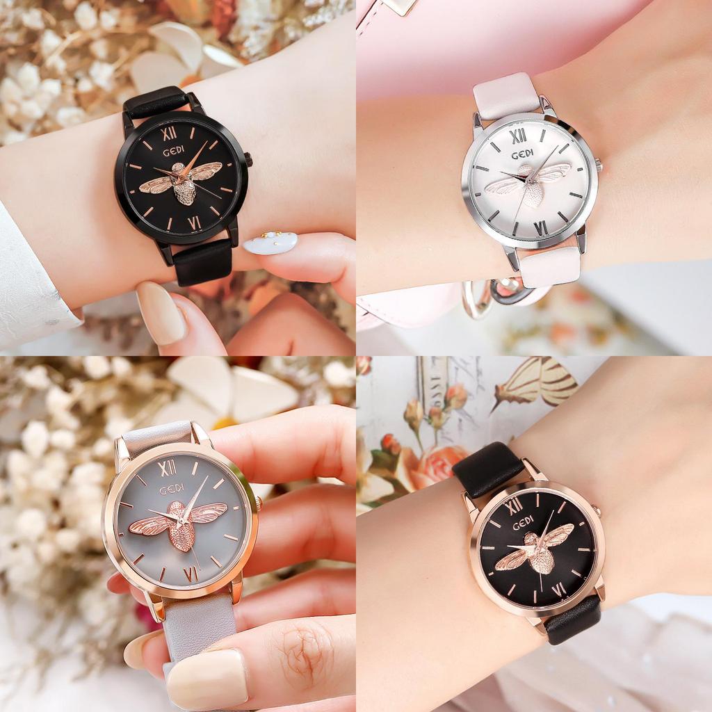 Женские часы Gedi Rose Gold с кварцевым механизмом и водозащитой для повседневной носки