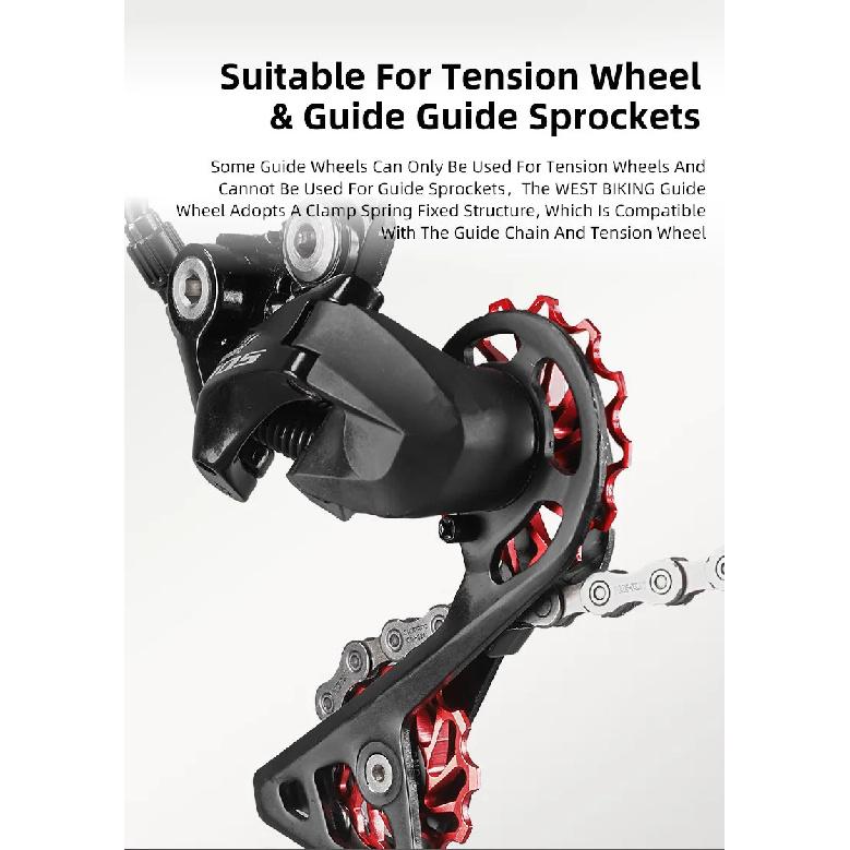 WEST BIKING MTB Road Bike 11T 13T Rear Derailleur Pulley Guide Wheel Support 8-11 Speed Bicycle Guide Roller Idler 4/5/6mm