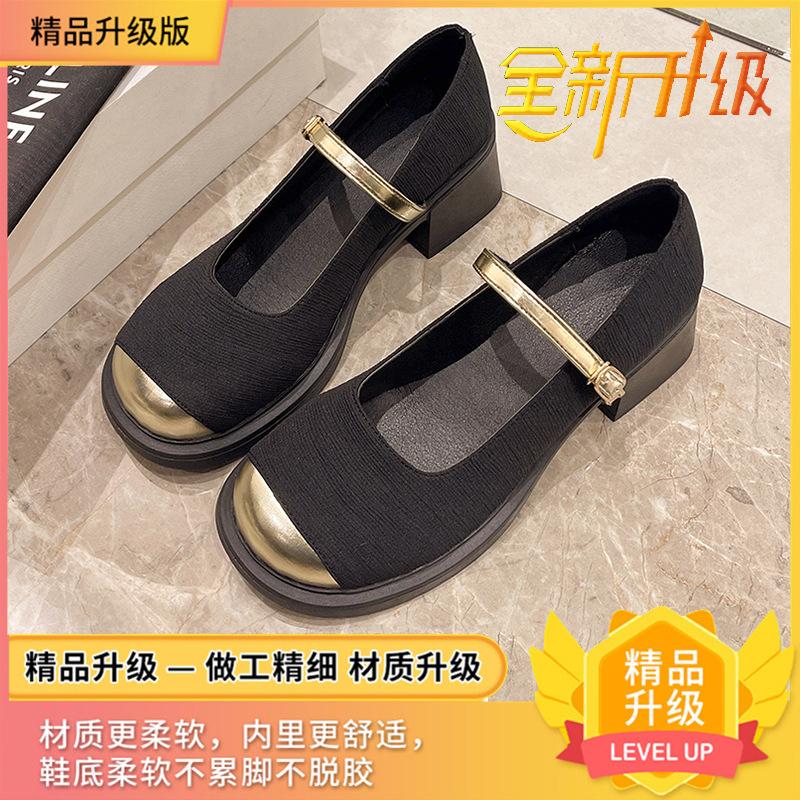 Mary Jane French Small Fragrant High Heels Platform Spring and Summer New High-end Evening Single Shoes Fashionable Small Leather Shoes