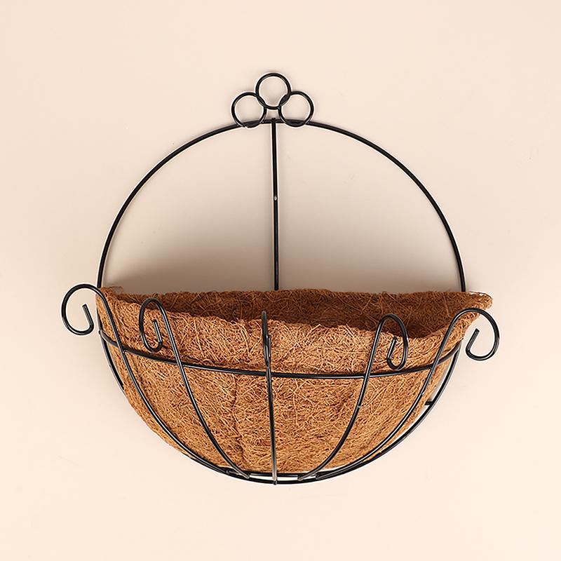 Flowerpot Iron Coco Coir Liner Hanging Diy Garden Hanging Planters Wall Baskets Half Round Plant Holder Case Home Decoration