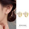 Banyan Tree S925 Silver Four-Leaf Clover Diamond Earrings - Korean Style Elegant Jewelry for Women