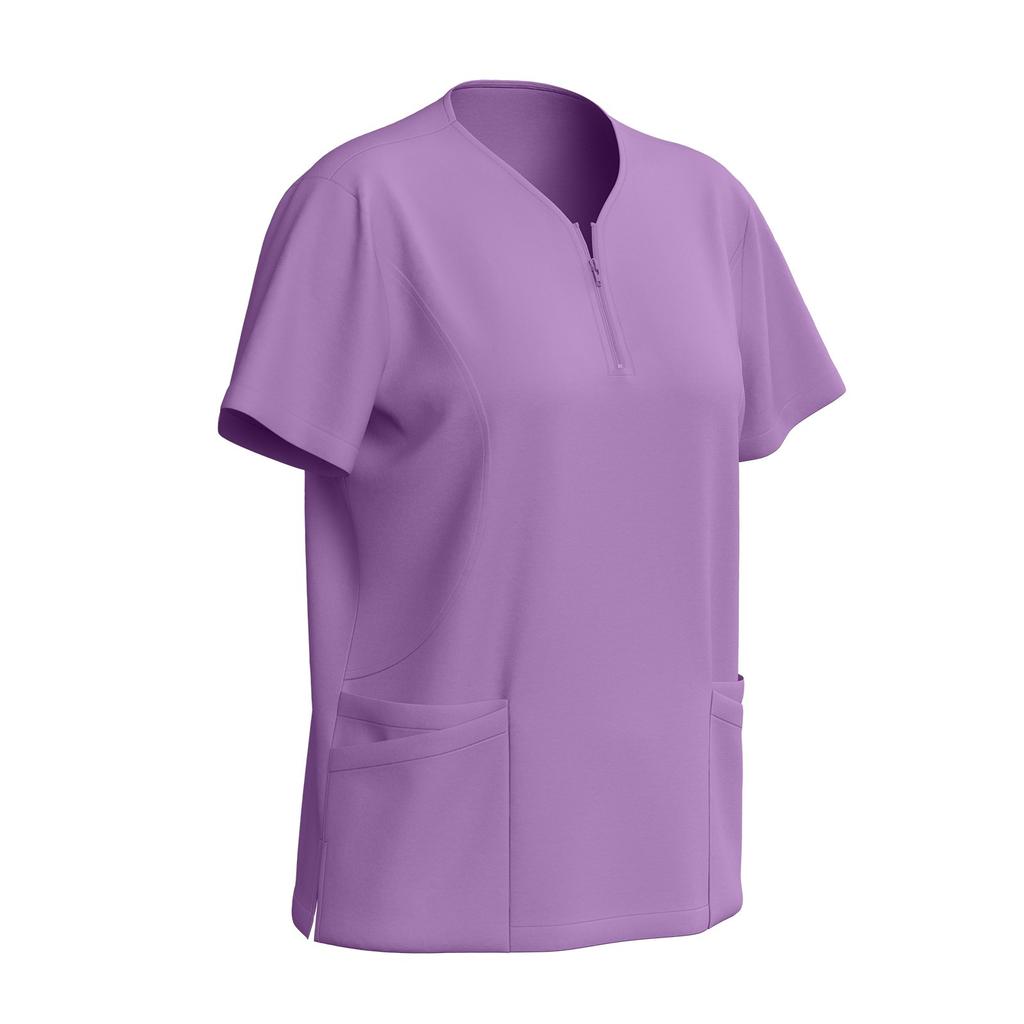 Women's Uniforms Quick-drying Fabric Zipper Collar With Pockets Short-sleeved Pants Solid Color Caregiver Workwear Suit