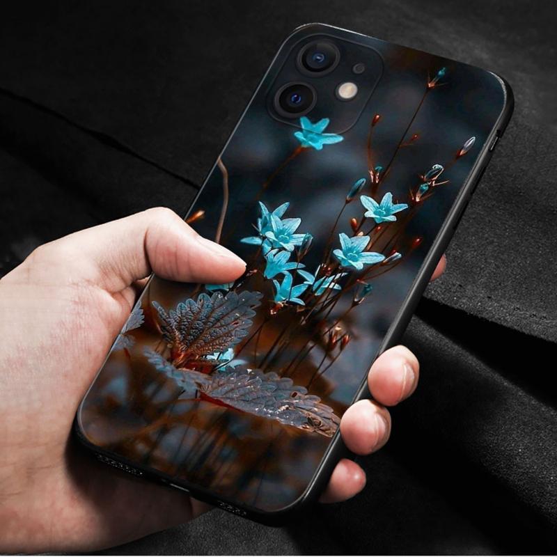 Чехол для телефона Apple Iphone 14 13 12 11 Pro Max 13 12 Mini Xs Max Xr X 7 8 6 6s Plus, чехол в виде ракушки, роза, тюльпан, зеленые побеги, цветы