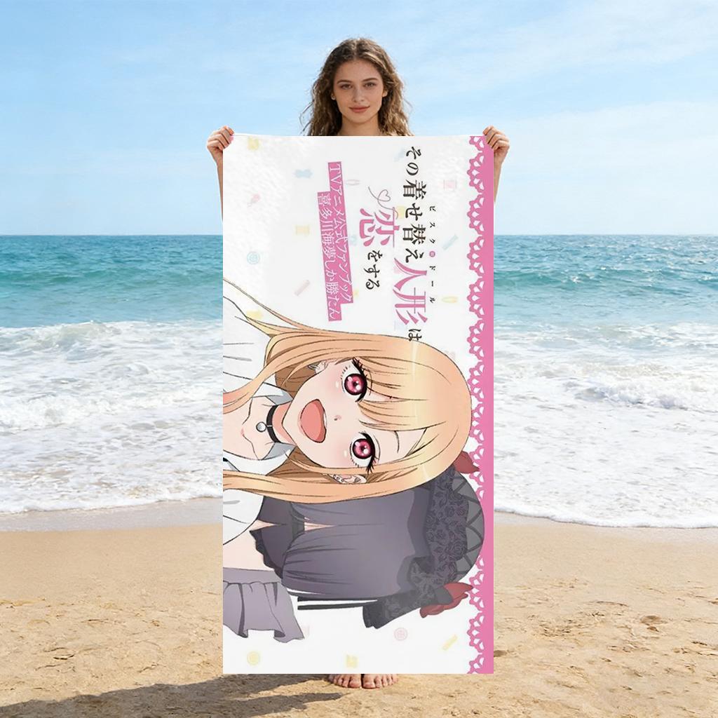 VIKAMA My Dress Up Darling Marin Kitagawa Beach Towel Quick-drying Suitable for Swimming Beach Pool Gym Summer Gift for Friends