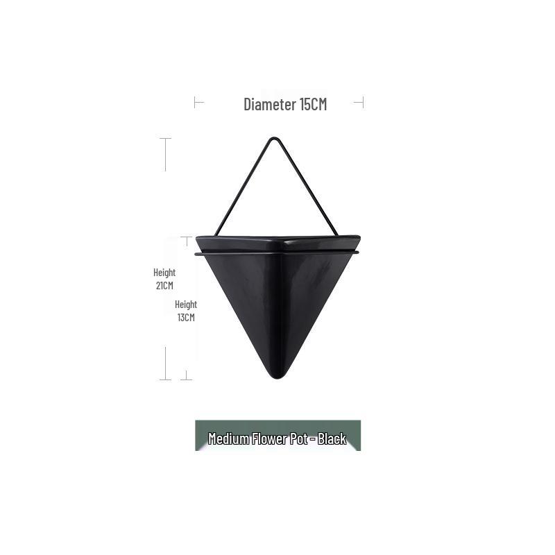 Wall-Mounted Ceramic Hydroponic Flower Vase for Succulents and Green Radish