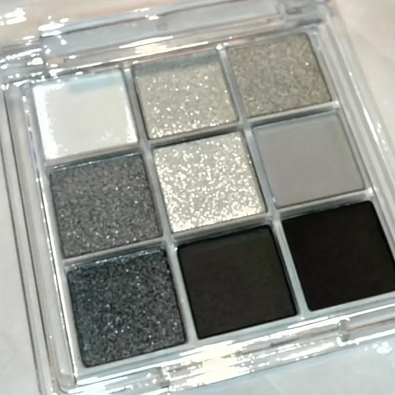 9 Colors Grey Eyeshadow Palette Shimmer Matte Sootiness Makeup Palette Smoky Eye Makeup