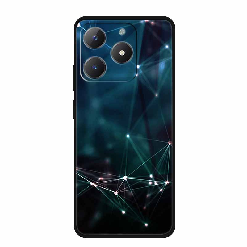 Чехол для телефона Realme Narzo N61 N 61 Coque Цветы Черный Силиконовый Мягкая Задняя Крышка Для Realme Note 60 Чехол Note60 Funda Сумки Capa