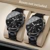 2PCS/Set Men Business Watches Fashion Arabic Roma Dial Mens Quartz Watch Black Clock Reloj Hombre