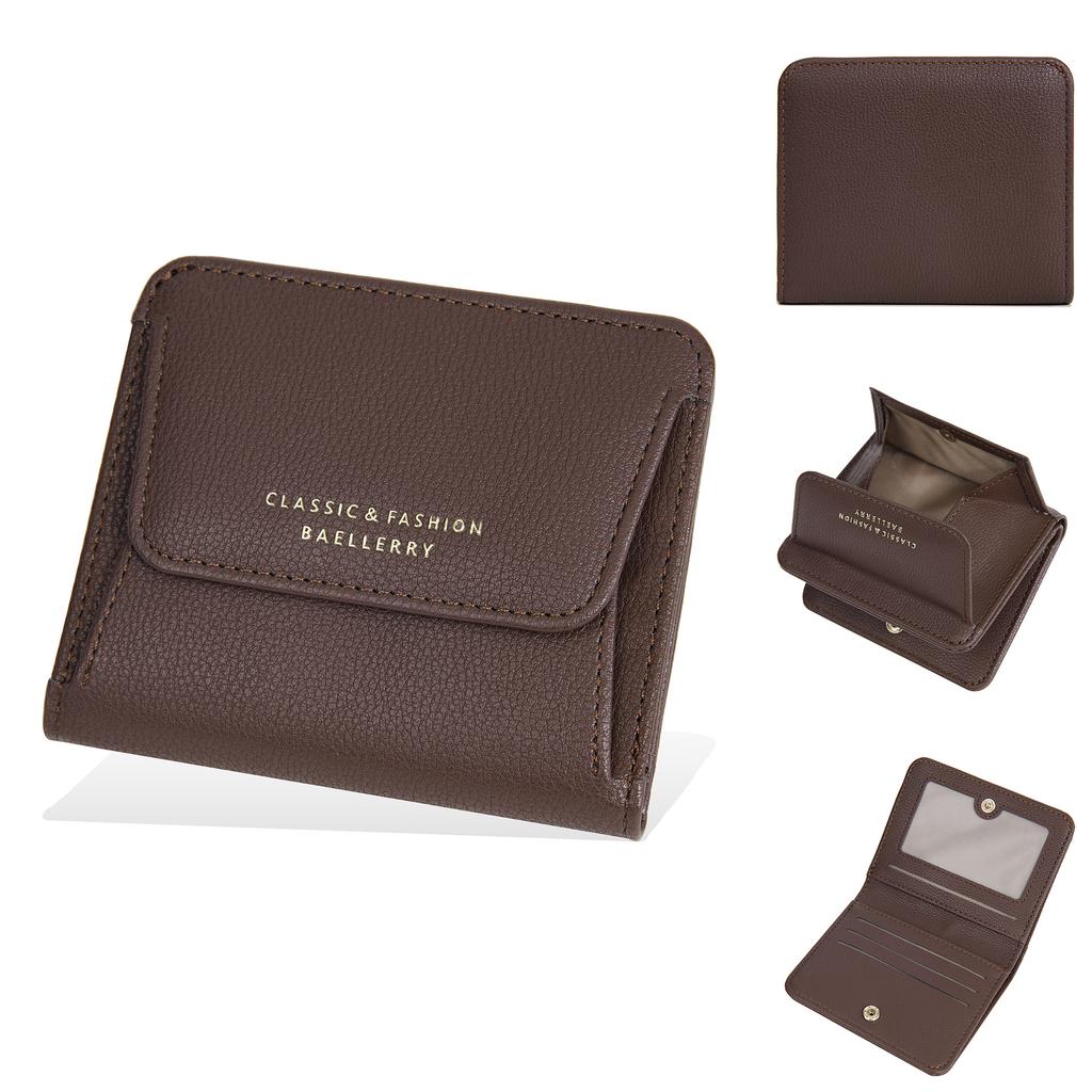 Женский короткий кошелек Baellerry в японском стиле с карманом для монет и модным держателем для карт из искусственной кожи, кошелек для монет