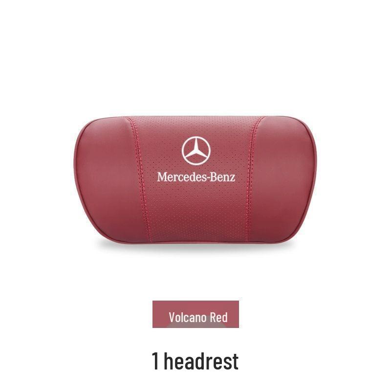 Mercedes-Benz Genuine Leather Car Headrest & Back Cushion - Universal Pillow for E300L, C260, GLC (All Seasons)