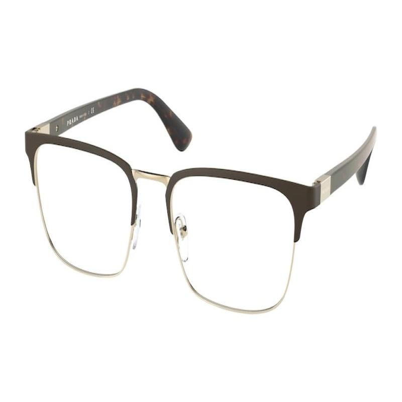 Prada Rectangular plate flat glasses brown optical glasses