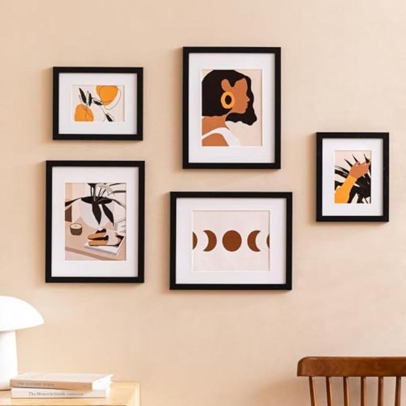 Picture Frames Set of 10, Picture Frame Collage Wall Decor Display 6x8 Photo with Mat or without Mat, Home Decor Gallery Frame