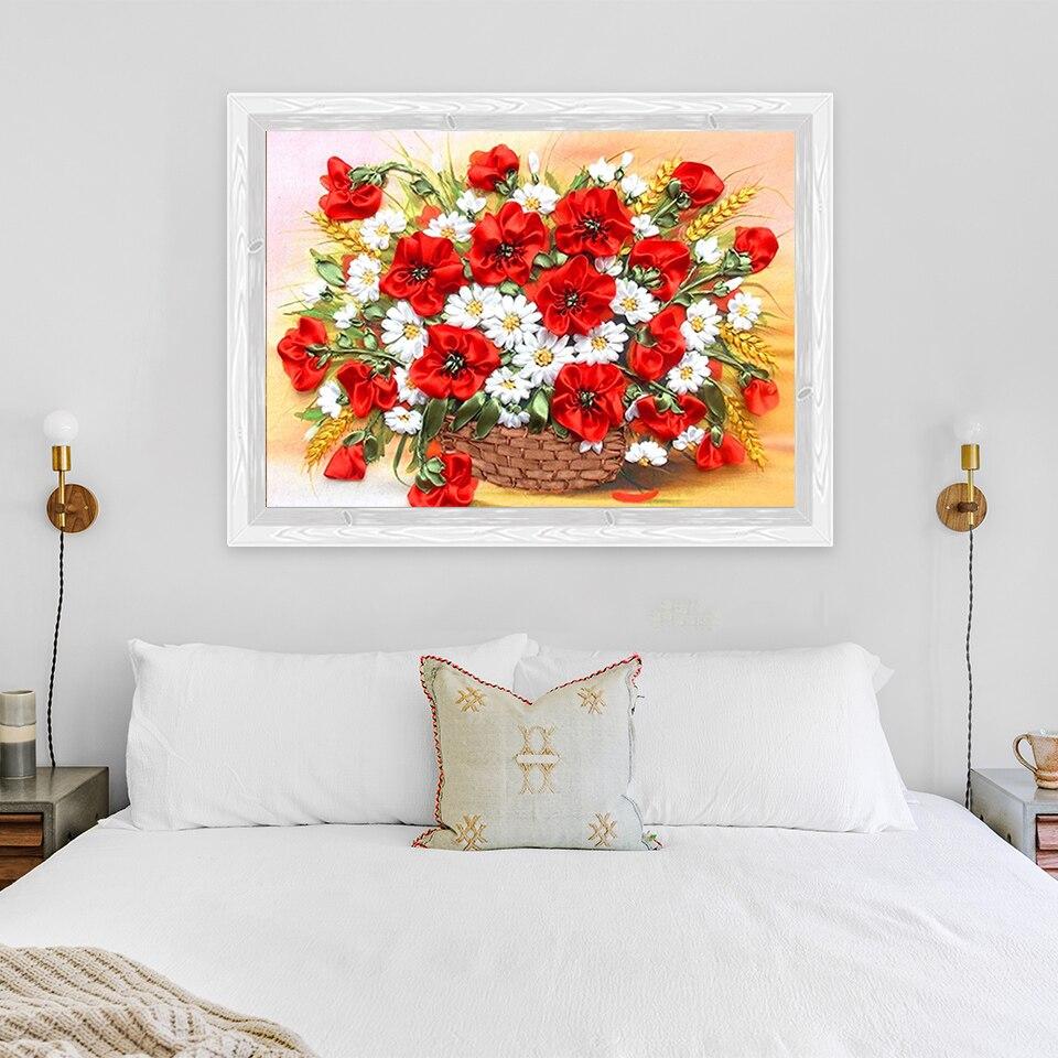 New Diamond 5d Diy Painting Small Daisy Flower Diamond Embroidery Full Round Drill Mosaic Home Decor Gift
