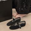 Fashion Women's Shoes Mesh Womens Mary Jane Shoe Hollow Buckle Strap Fishnet Shoes Breathable Hot Selling Women Flat Shoes New