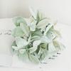 5Pcs Artificial Flocked Lambs Ear Leaves with Stem Reusable Home Wedding Party Faux Greenery Floral Arrangement Indoor Outdoor Decoration Photo Props
