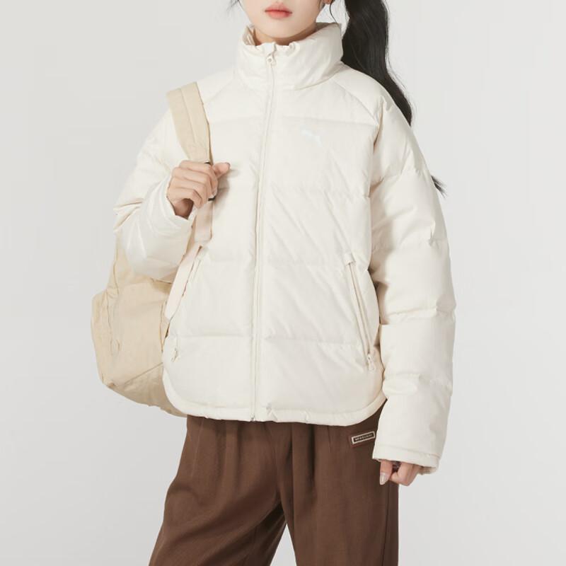 Puma Windproof Warm Outdoor Fashion Down Jacket Women Jacket Off-White 631635-80
