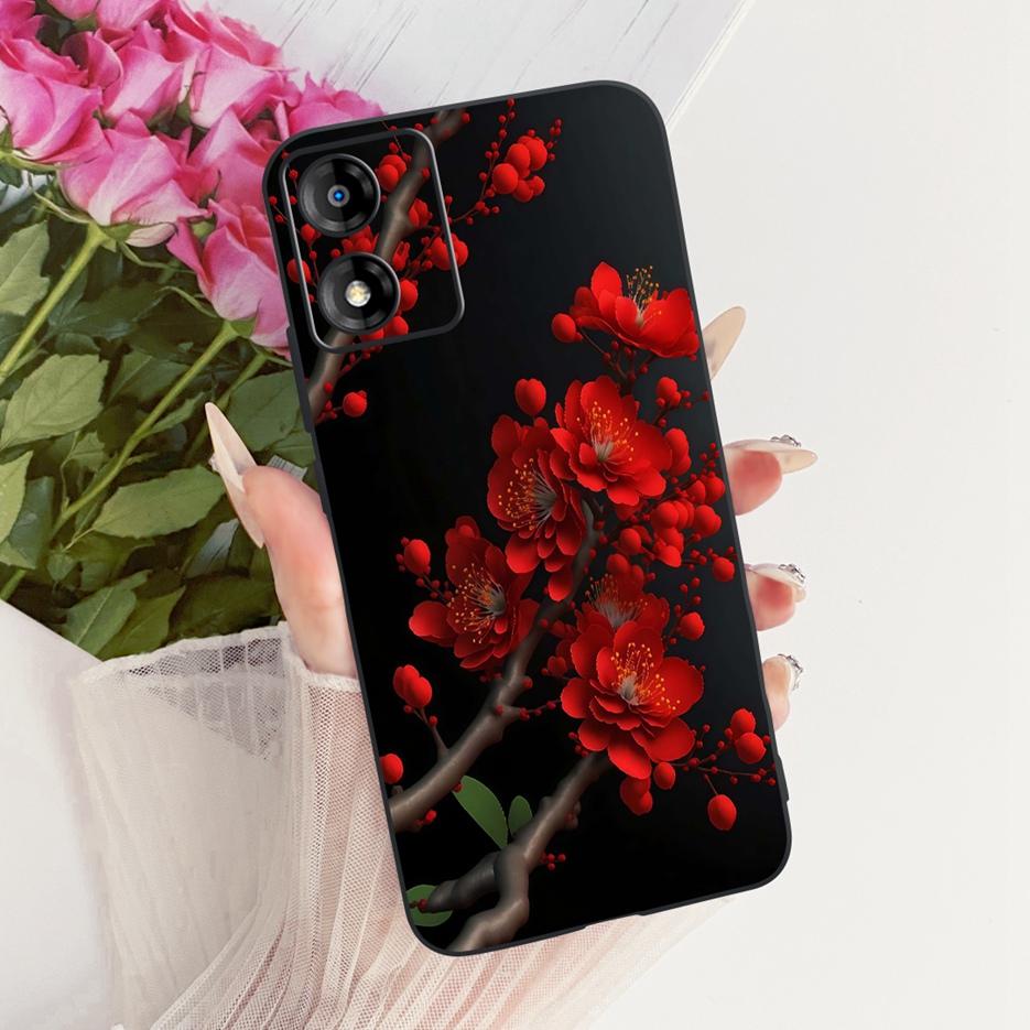 For Motorola Moto E13 Case Moto E14 Luxury Flowers Butterfly Painted Cover Soft Silicone Case For Motorola E14 E 13 MotoE13 Bags
