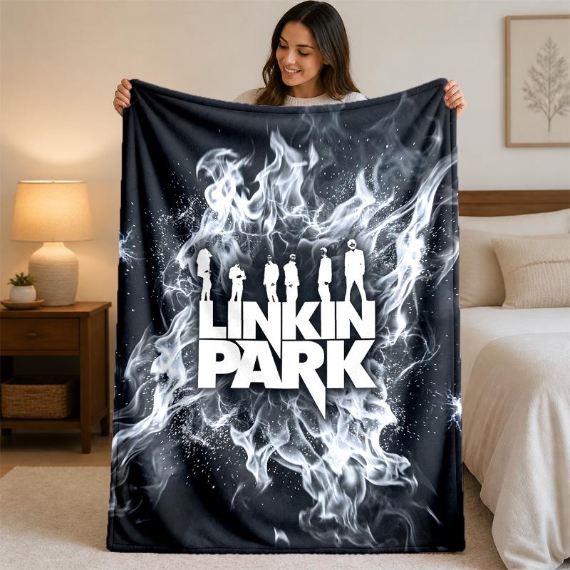 Фланелевое одеяло с принтом Linkin Park, уютное, легкое, плюшевое покрывало для кровати, дивана, для дома