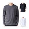 Men Sport Top Loose Pure Color Round Neck Bottoming Clothes Long Sleeves Homewear Gym Running Basketball T-shirt