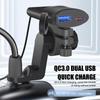 USB-зарядное устройство для мотоцикла, 12 В, 24 В, быстрая зарядка USB A Type-C, двухпортовый водонепроницаемый зажим на руль