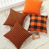 New Halloween Pillow Polyester Cotton Orange Black Plaid Pillow Cover Home Sofa Cushion Cushion Cover