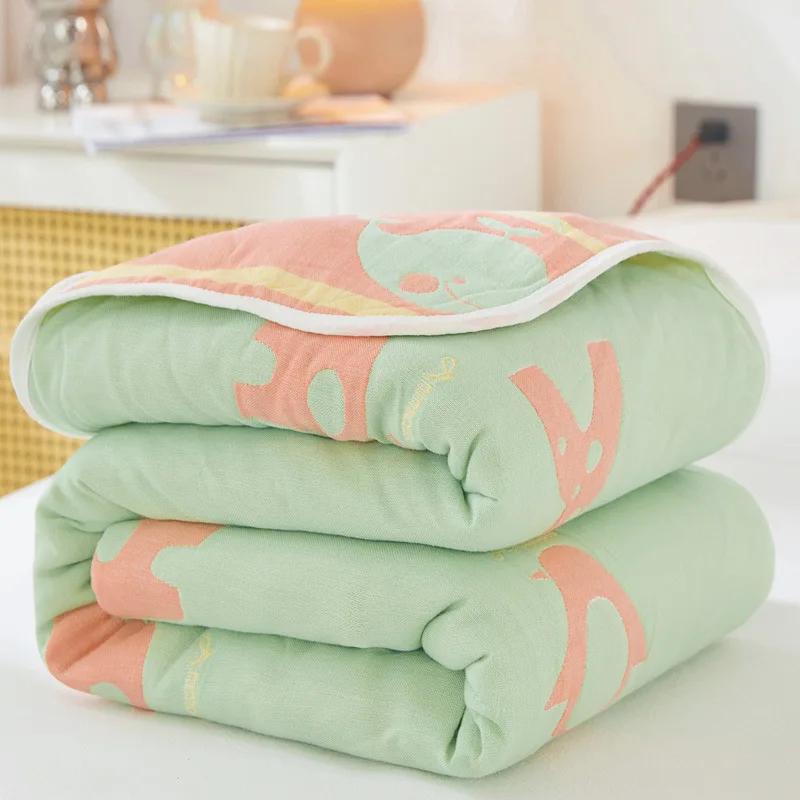 Nordic Throw Blanket For Beds Cotton Gauze Towel Quilt Adult Kawaii Blanket Summer Thickened Sofa Cover Soft Cartoon Bedspread