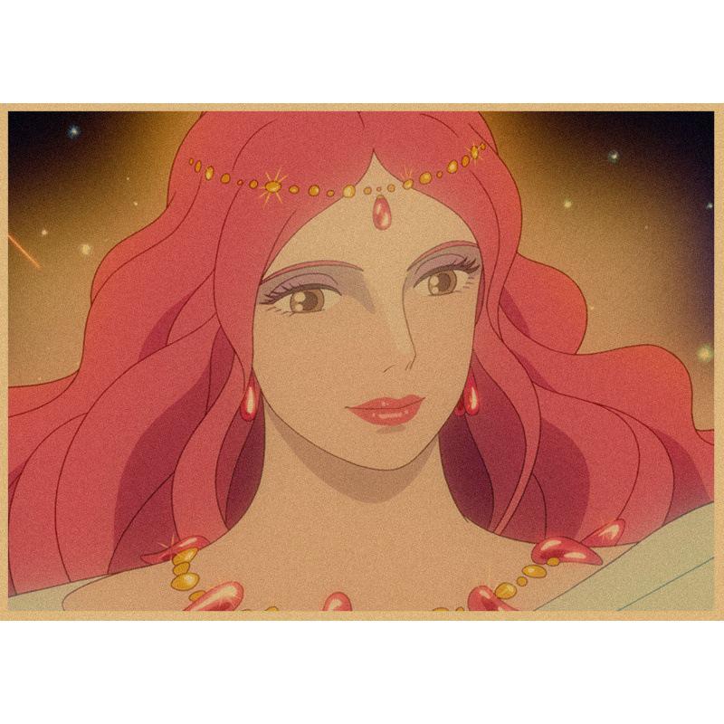 Ponyo on the Cliff Retro Anime Poster - Kraft Paper Wall Art