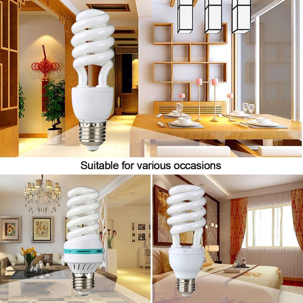 AC220V Spiral Light Bulb White Light Bright Bulbs New Energy-saving Lamps Tubes  Home Decoration