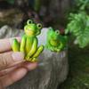 Mini Garden Frog Ornament Resin Micro Landscape Decoration Animal Statue Frog Figurines  Patio