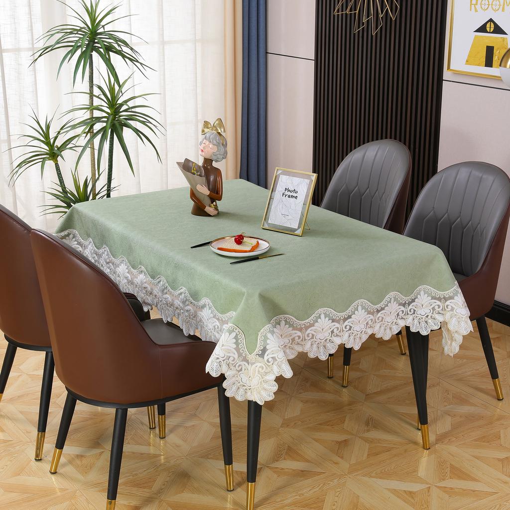 PU Leather Waterproof and Oil-proof Tablecloth Embossed Tablecloth Thickened Cloth Heat-insulating Light Luxury High-end Tablecloth