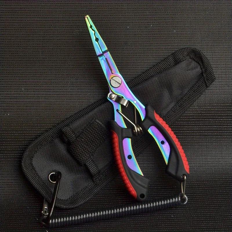 Portable Fishing Pliers Titanium Coated Stainless Steel Fish Gripper Hook Remover Cutter Multifunctional Fishing Tool