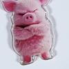Pink Pig Dangle Earrings 2D Acrylic Pig Charm Earrings Lightweight Cute Angry Pig Earrings