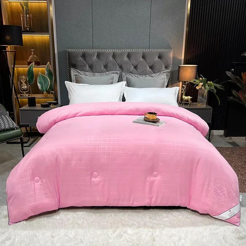 Премиальное шелковое одеяло с квадратной сеткой из хлопчатобумажной ткани, китайское свадебное одеяло Xiang, двуспальная кровать, летние одеяла 220x240