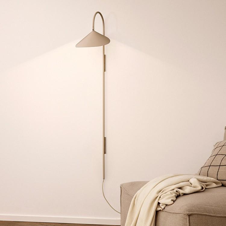 Nordic Minimalist Wall Lamp - Danish Design, Vintage Wabi-Sabi Style, Creative Rotatable Light for Bedroom, Living Room, or Study.