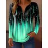 Women's T Shirt Ombre Graphic Abstract Elegant Vintage Fashion Long Sleeve V Neck Regular Tops