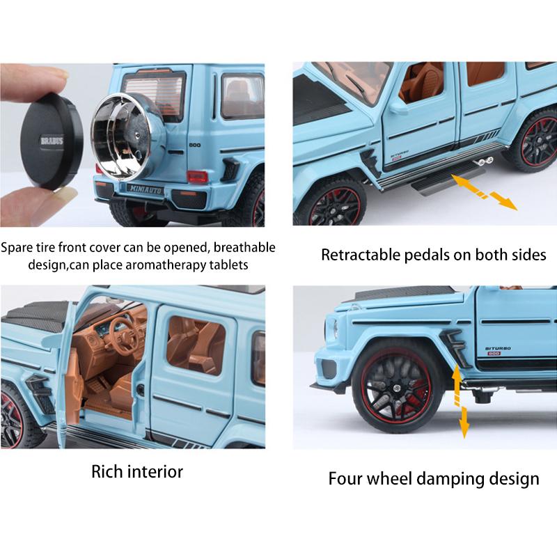 Масштаб 1/32 Brabus G800, литая под давлением модель автомобиля, игрушечный автомобиль с откатным механизмом, звуком и светом для детей, коллекция подарков для мальчиков и девочек