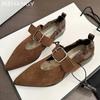 Pointed Toe Women Marie Jane Shoes Low Heels Fashion Buckle Shoes Autumn 2024 Trend New Designer Dress Woman Walking Zapatos