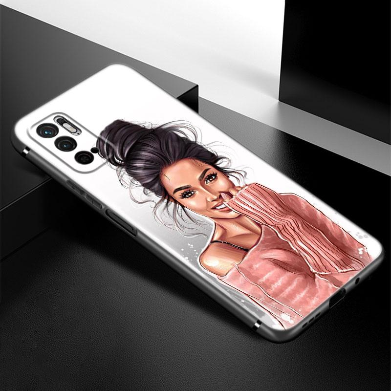 Чехол для телефона Girl Princess Love для Xiaomi Redmi Note 7 8 9 10 Lite 11 11E 11T 12 Pro 11S 4G 10T 5G 8T 9S 10S, мягкий черный чехол из ТПУ
