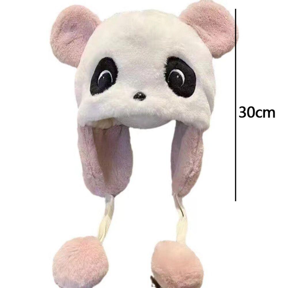 Cute Cartoon Panda Plush Hat Windproof Ear Protection Hat Trend Beanies Cap for Children