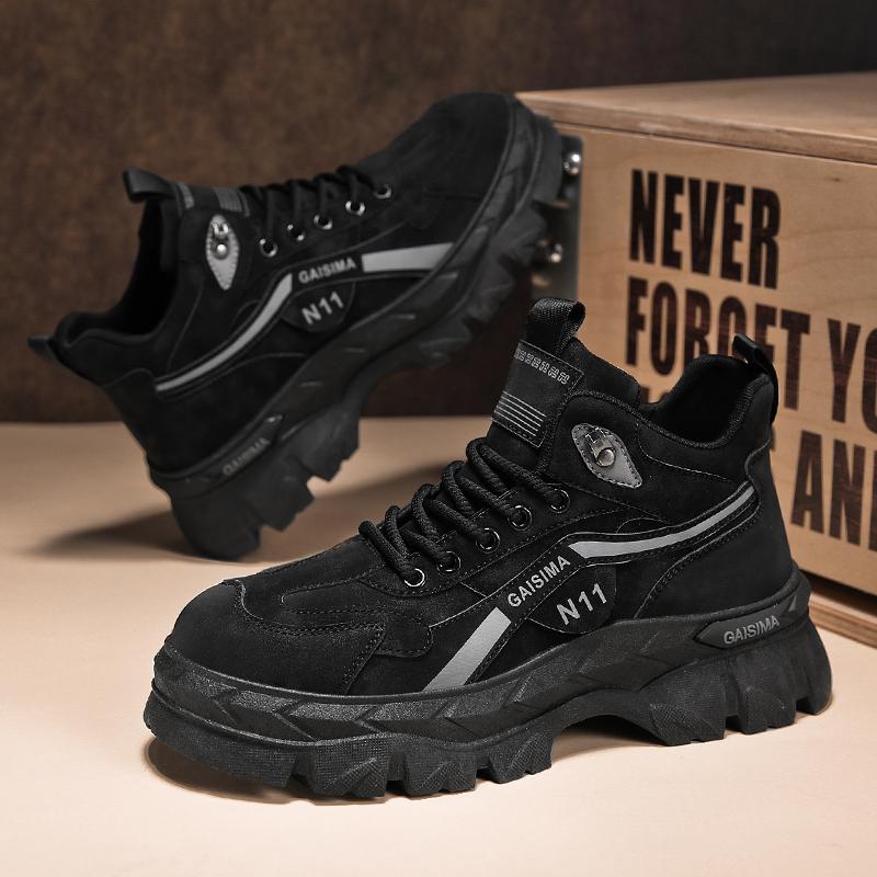 Новые модные осенние и зимние мужские высокие ботинки martin для студентов, трендовые рабочие туфли на мягкой подошве для мальчиков, кроссовки Martin с защитой труда