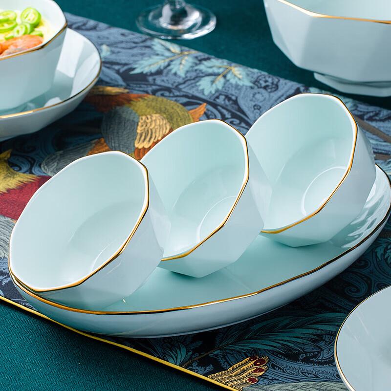 Керамический набор пиал для риса Jingdezhen с золотым ободком