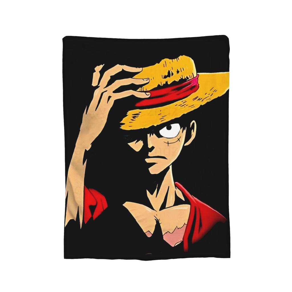 Luffy Anime Fleece Throw Blanket Luffy Zoro Sanji Blankets for Bed Car Super Soft Bedding Throws,