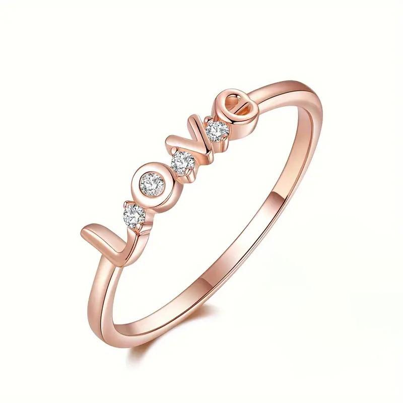 Кольцо Sterling Love Finger Ring для помолвки с изящными блестящими циркониевыми аксессуарами в подарок на День святого Валентина