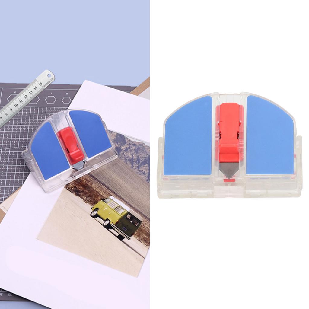 Регулируемый резак для бумаги с двухсторонним лезвием, скос лезвия 45°, прямой резак 90°, пластиковый портативный