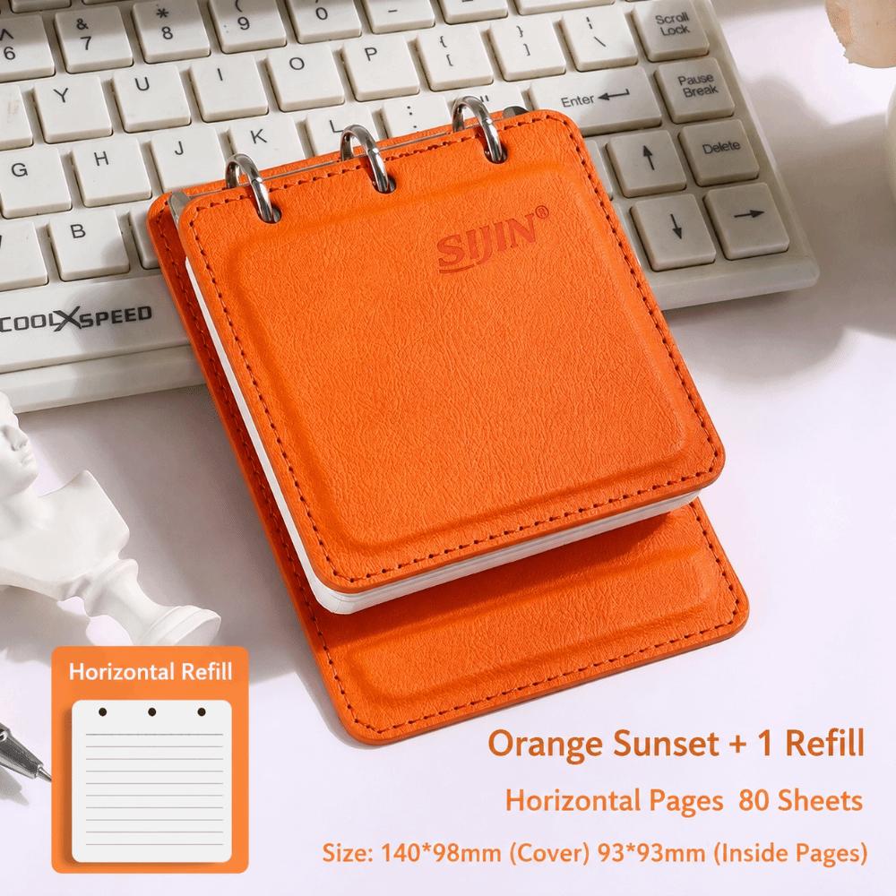 A7 Loose-leaf Notebook PU Leather Mini Journal Durable Note Pad  Travel