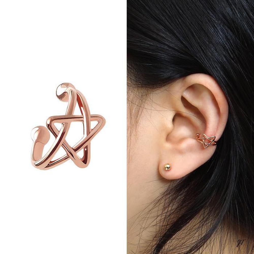 14Kgp Rose Gold Star Line Star Ear Cuff (S10928322)