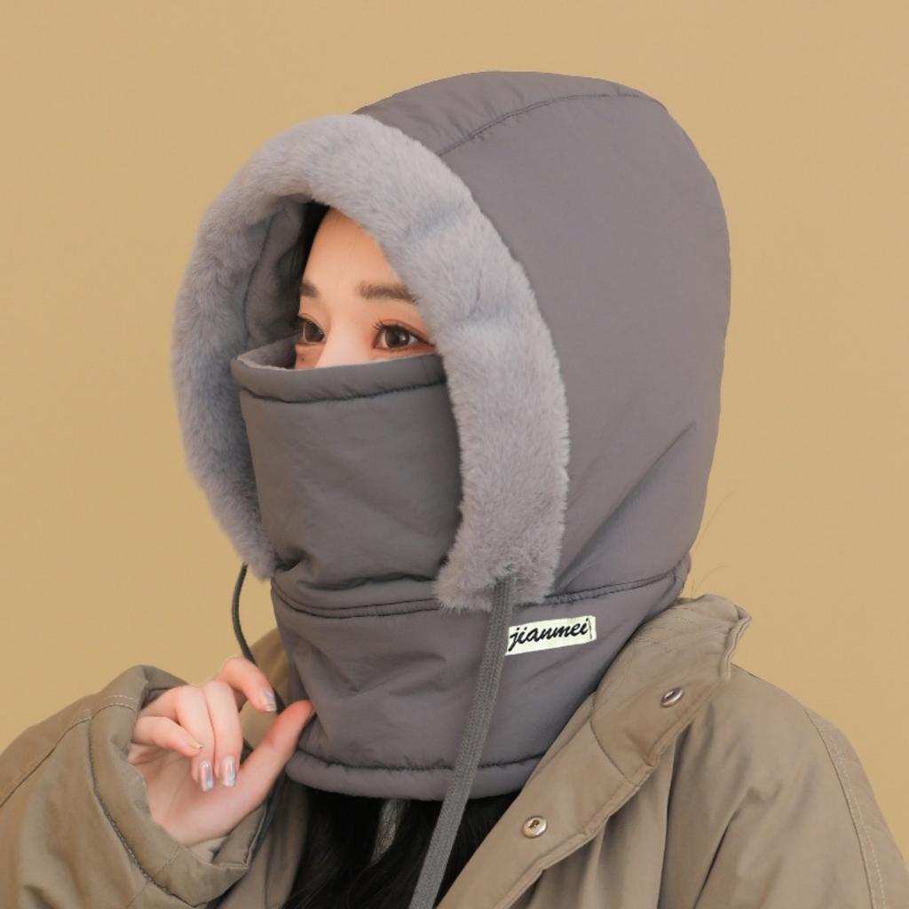 Теплая шапка-ушанка с Северо-Востока Зимняя Новая Мужская и Женская Уличная Защита Ушей с Толстым Флисом Защита от Холода Маска для Лица, Шапка с Интегрированной Защитой Шеи