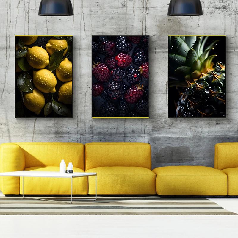 Tasty Fruit Kitchen Canvas Paintings Watermelon Banana Apple Lemon Poster Wall Art HD Picture For Interior Decor Frameless