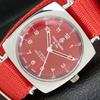 ВОССТАНОВЛЕННЫЕ ШВЕЙЦАРСКИЕ МУЖСКИЕ ЧАСЫ HENRI SANDOZ & FILS С КРАСНЫМ ЦИФЕРБЛАТОМ a431856-2 R108-a431856