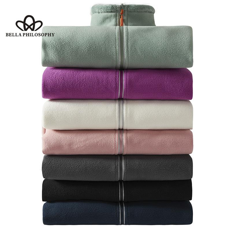 Осенне-зимнее двустороннее флисовое пальто с вертикальным воротником, теплое флисовое пальто на флисовой подкладке, модное повседневное теплое пальто